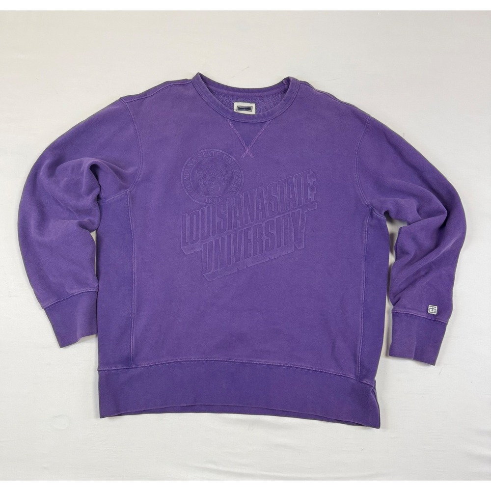 Tailgate LSU Louisiana State University‎ Purple Embossed Crewneck Sweatshirt L